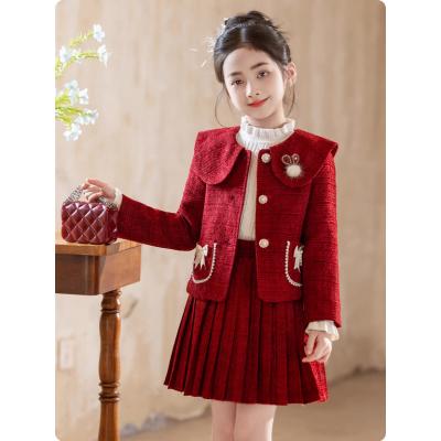 女童秋冬套装时髦洋气儿童两件套公主裙2025新款女孩小香风套装裙